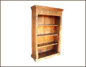 Antique Finish Wooden 4 Shelves Display Cabinet